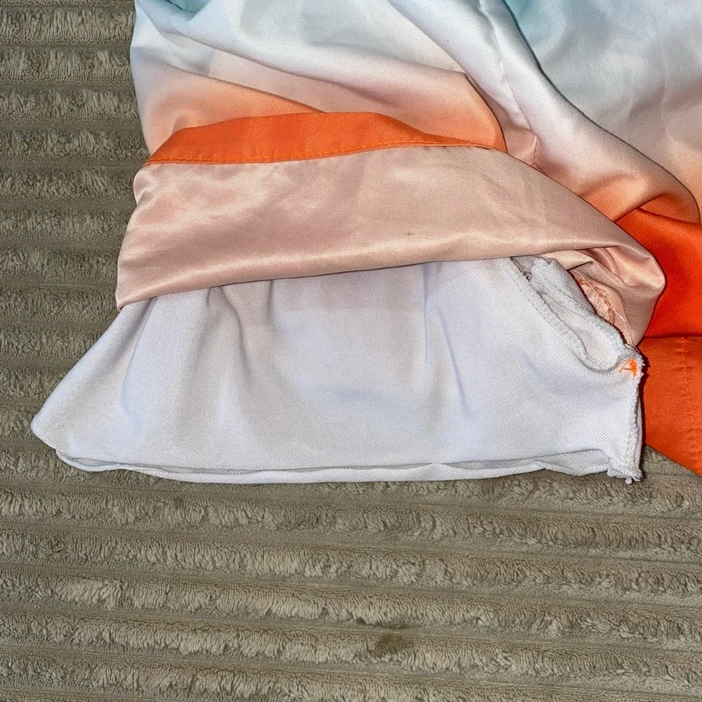 Boys’ Swim Trunks – Size 6Y – Blue/White/Orange Ombre